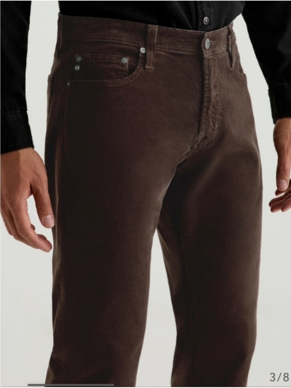 Adriano Goldschmied Men's Protege straight leg Brown Corduroy Pants cotton 32w